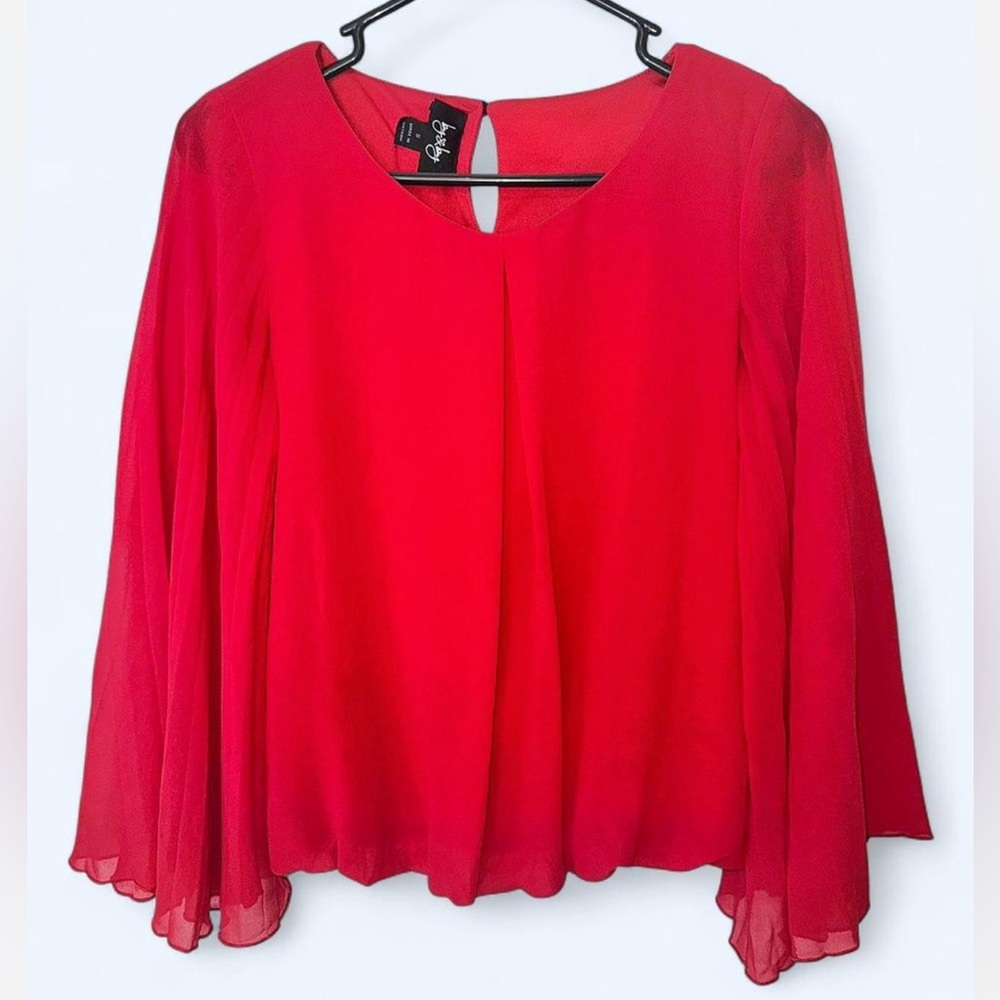 by & by Vibrant Red Flowy Blouse